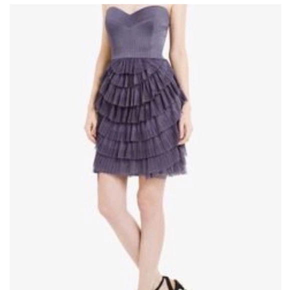 BCBG Strapless Mini Dress Frosted Plum, Size 8 - Picture 2 of 12